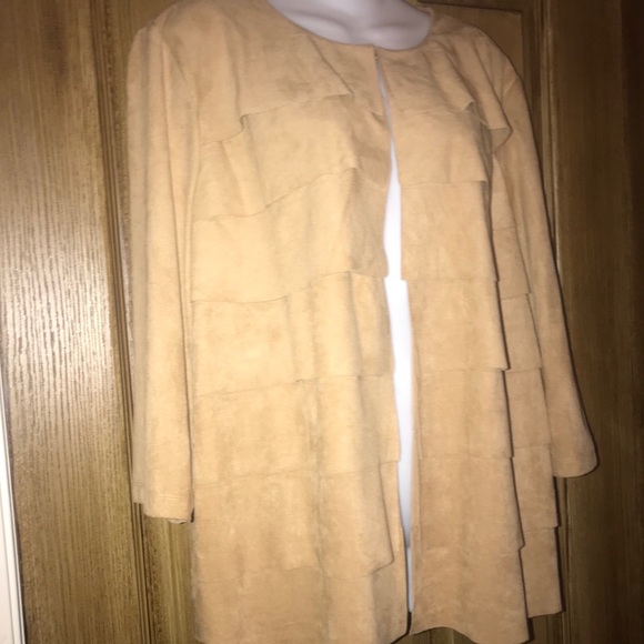 Tan suede like cardigan by Chico’s !! - Picture 2 of 4